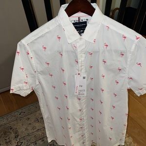Denim & Flower, Mens FLAMINGO Print Shirt, Size S (Slim Fit). New With Tags!
